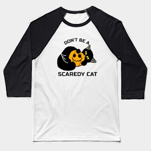 Halloween Scaredy Cat Baseball T-Shirt